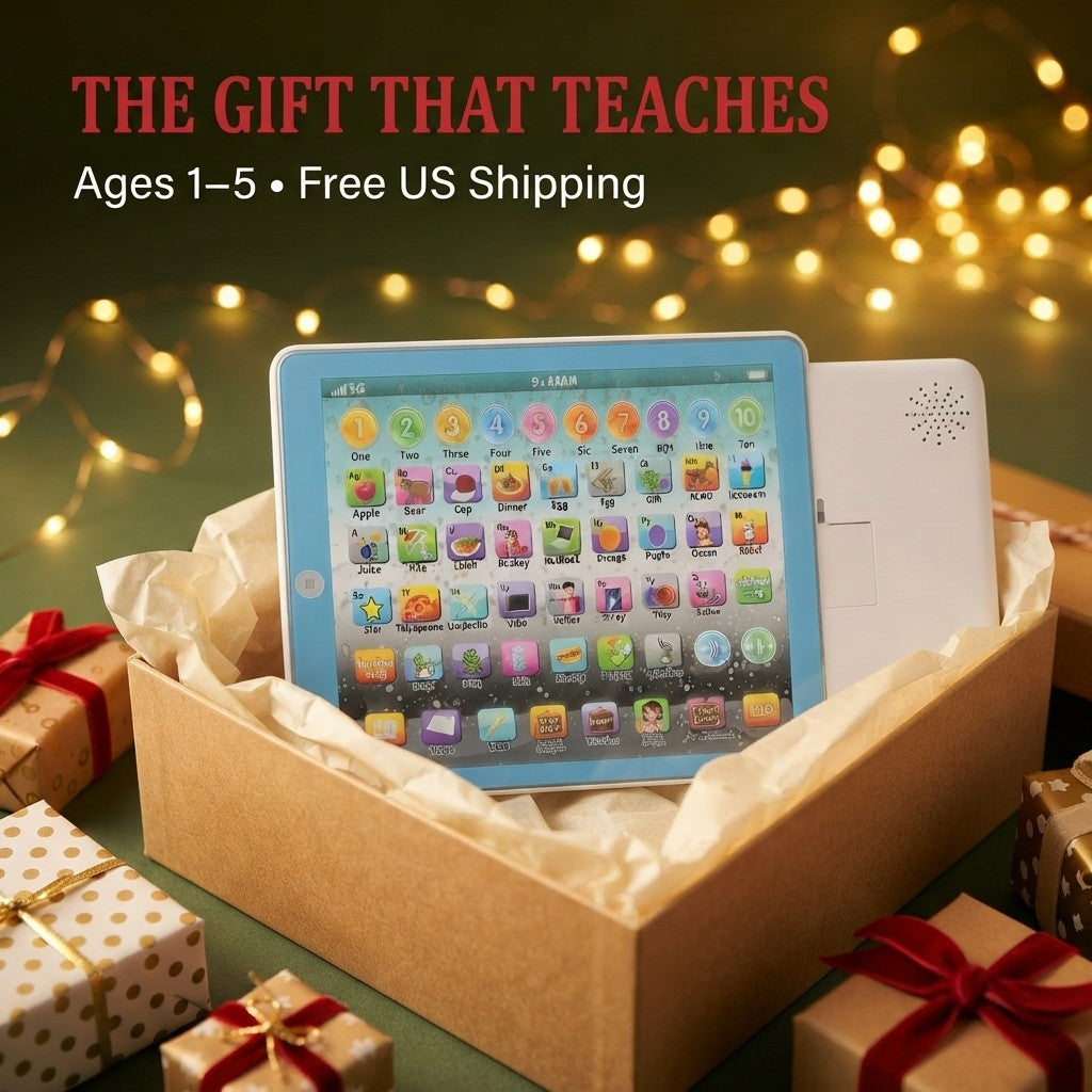 Toddler Learning Tablet – Interactive Educational Toy with Letters, Numbers, Animals &amp; Music | Screen-Free Gift for Kids