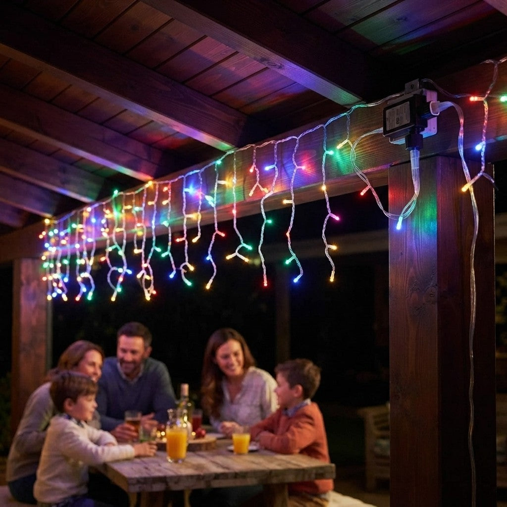 Multicolor LED Porch Curtain Lights