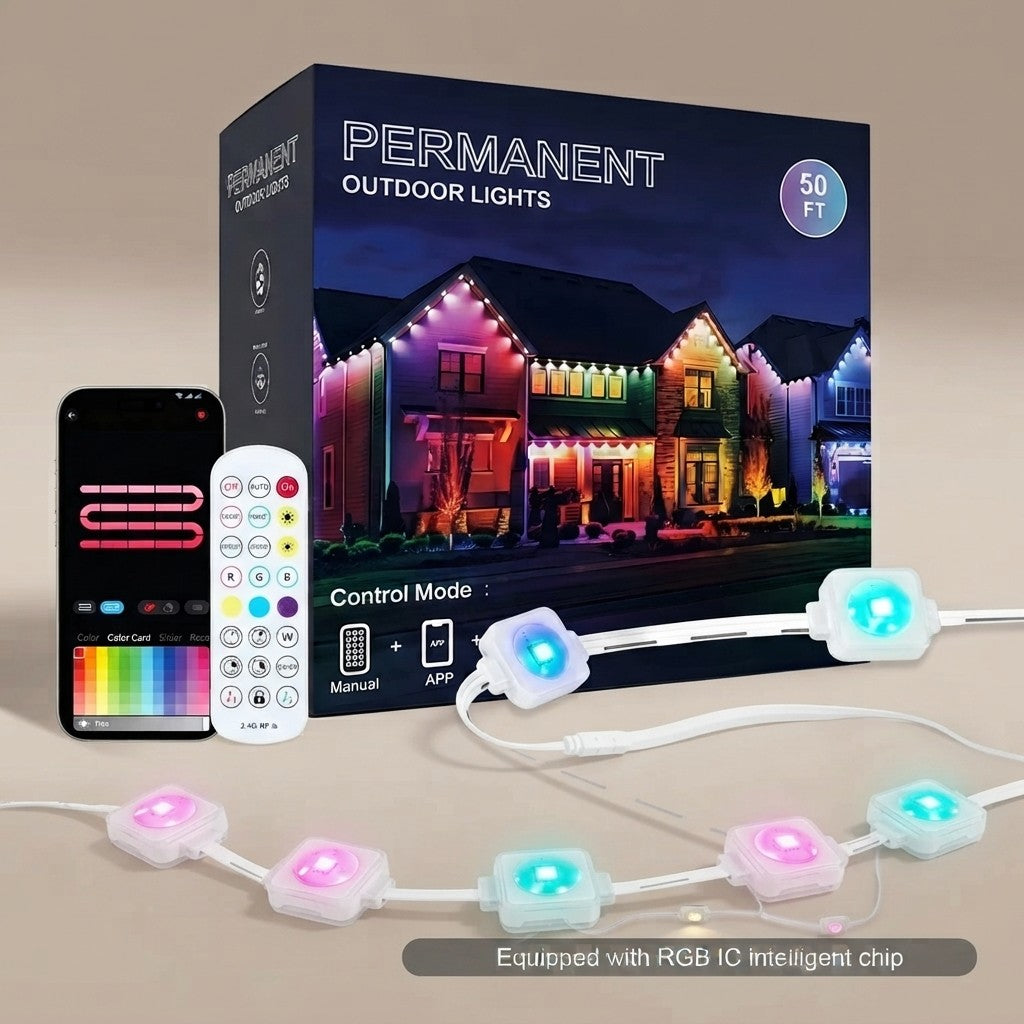 Outdoor 50ft RGB Eaves Lights