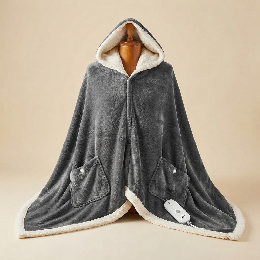 Wearable Heated Throw Blanket Electric Shawl, Portable Robe Blanket Hoodie For Women, 5 Heating Levels, 3H Auto Shut-Off, Overheat Protection,Winter For Adult Mom Girlfriend,Machine Washable