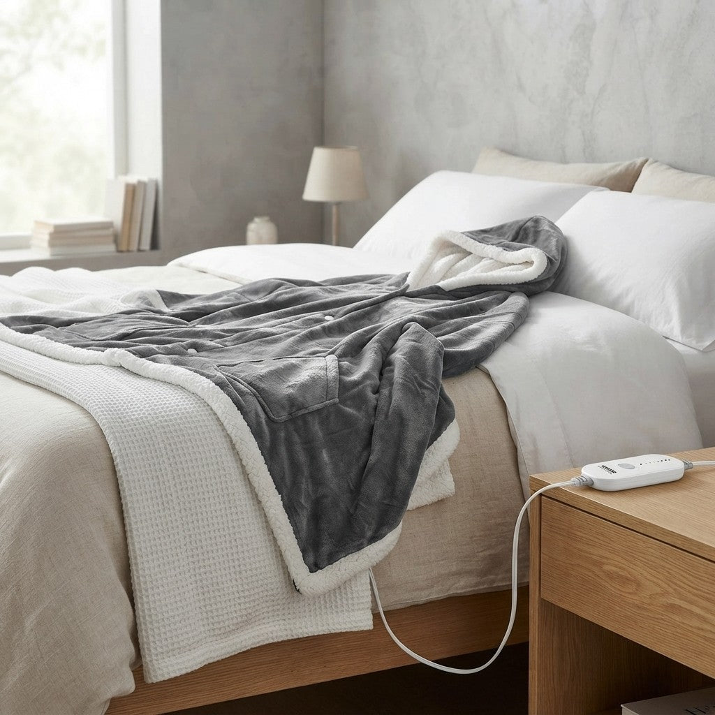 Wearable Heated Throw Blanket Electric Shawl, Portable Robe Blanket Hoodie For Women, 5 Heating Levels, 3H Auto Shut-Off, Overheat Protection,Winter For Adult Mom Girlfriend,Machine Washable